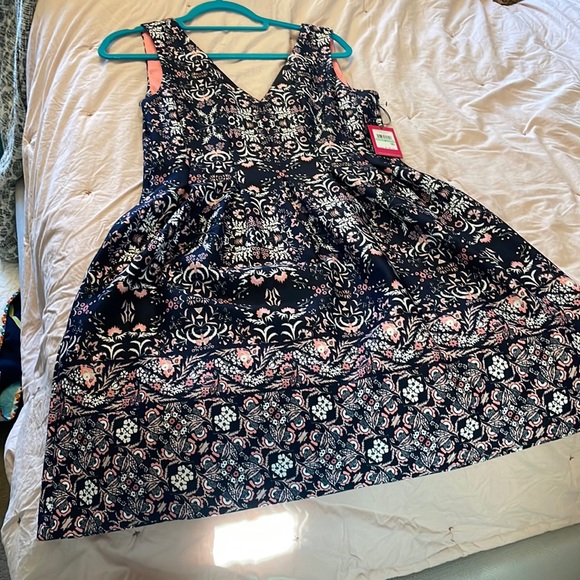 Vince Camuto sleeveless mini dress navy and pink - Picture 1 of 6